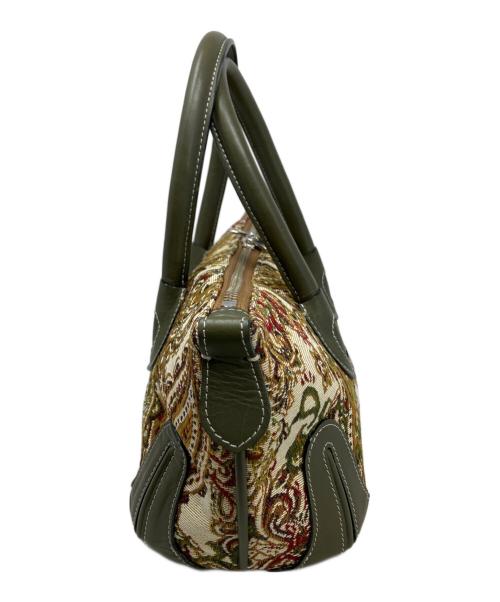 A VACATION（ア ヴァケーション）A VACATION (ア ヴァケーション) a vacation ハンドバッグ ベージュ×グリーンの古着・服飾アイテム