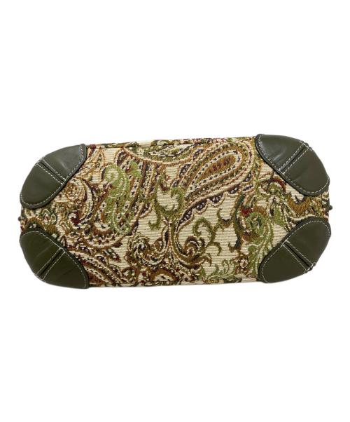 A VACATION（ア ヴァケーション）A VACATION (ア ヴァケーション) a vacation ハンドバッグ ベージュ×グリーンの古着・服飾アイテム