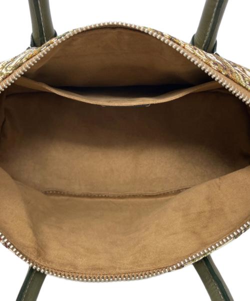 A VACATION（ア ヴァケーション）A VACATION (ア ヴァケーション) a vacation ハンドバッグ ベージュ×グリーンの古着・服飾アイテム