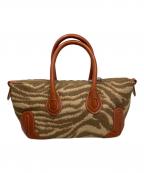 A VACATIONア ヴァケーション）の古着「a vacation ハンドバッグ」｜ベージュ×ブラウン