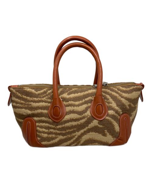 A VACATION（ア ヴァケーション）A VACATION (ア ヴァケーション) a vacation ハンドバッグ ベージュ×ブラウンの古着・服飾アイテム