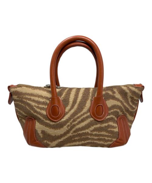 A VACATION（ア ヴァケーション）A VACATION (ア ヴァケーション) a vacation ハンドバッグ ベージュ×ブラウンの古着・服飾アイテム