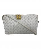 BOTTEGA VENETAボッテガベネタ）の古着「BOTTEGA VENETA イントレチャート ショルダーバッグ」｜ホワイト