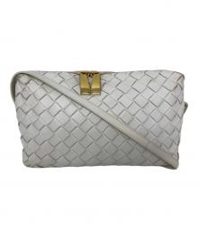 BOTTEGA VENETA（ボッテガベネタ）の古着「BOTTEGA VENETA イントレチャート ショルダーバッグ」｜ホワイト
