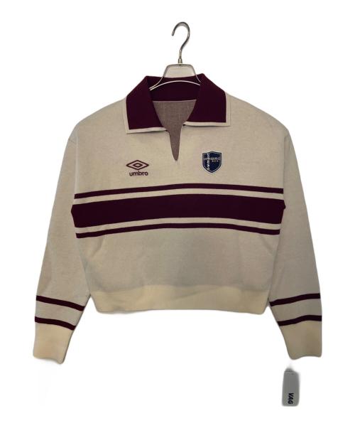 UMBRO（アンブロ）UMBRO (アンブロ) jimwag (ジムワッグ) UMBRO jimwag マネージャーニット ホワイト×レッド サイズ:Free 未使用品の古着・服飾アイテム