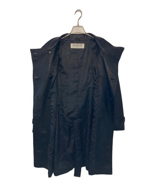 BALMAIN（バルマン）BALMAIN (バルマン) BALMAIN レザーコート ブラック サイズ:9の古着・服飾アイテム