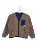 THE NORTH FACEザ ノース フェイス）の古着「THE NORTH FACE リバーシブルエクストリームパイルカーディガン」｜ネイビー×ベージュ