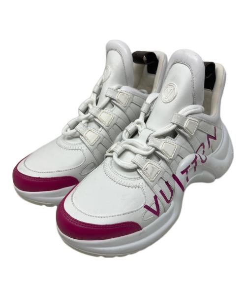 LOUIS VUITTON（ルイ ヴィトン）LOUIS VUITTON (ルイ ヴィトン) LOUIS VUITTON LVアークライト スニーカー ホワイト×ピンク サイズ:36の古着・服飾アイテム