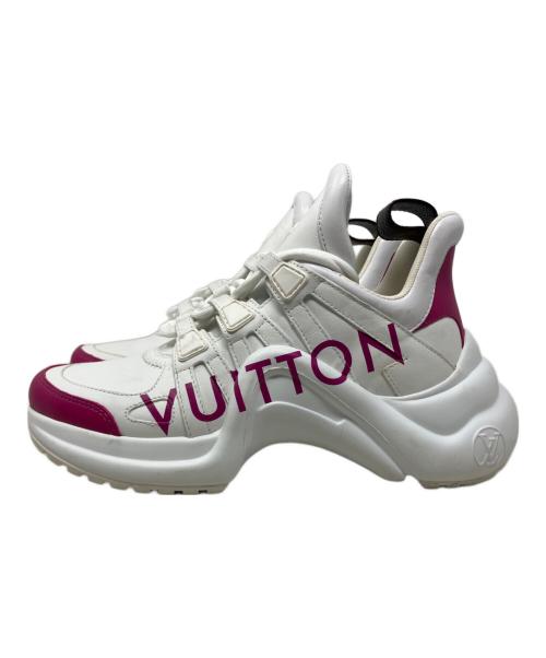 LOUIS VUITTON（ルイ ヴィトン）LOUIS VUITTON (ルイ ヴィトン) LOUIS VUITTON LVアークライト スニーカー ホワイト×ピンク サイズ:36の古着・服飾アイテム