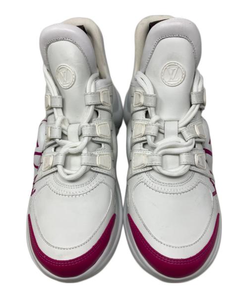 LOUIS VUITTON（ルイ ヴィトン）LOUIS VUITTON (ルイ ヴィトン) LOUIS VUITTON LVアークライト スニーカー ホワイト×ピンク サイズ:36の古着・服飾アイテム