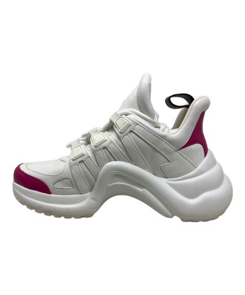 LOUIS VUITTON（ルイ ヴィトン）LOUIS VUITTON (ルイ ヴィトン) LOUIS VUITTON LVアークライト スニーカー ホワイト×ピンク サイズ:36の古着・服飾アイテム