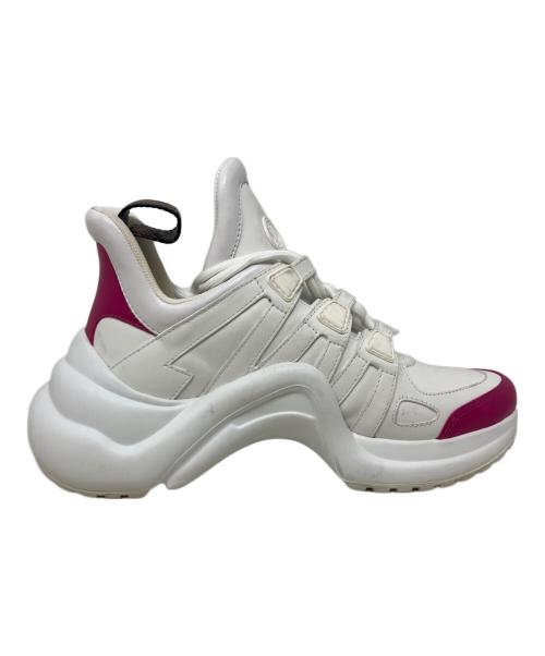 LOUIS VUITTON（ルイ ヴィトン）LOUIS VUITTON (ルイ ヴィトン) LOUIS VUITTON LVアークライト スニーカー ホワイト×ピンク サイズ:36の古着・服飾アイテム