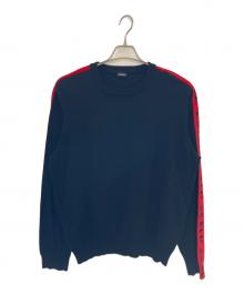 DIESEL（ディーゼル）の古着「DIESEL 薄手ニット」｜ブラック×レッド