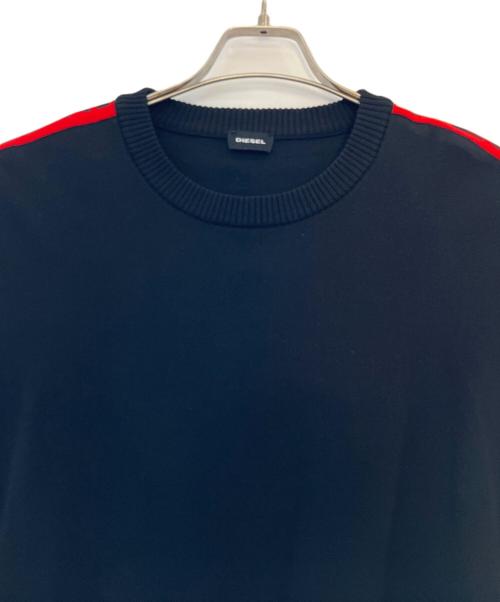 DIESEL（ディーゼル）DIESEL (ディーゼル) DIESEL 薄手ニット ブラック×レッド サイズ:-の古着・服飾アイテム