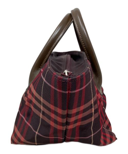 BURBERRY BLUE LABEL（バーバリー ブルー レーベル）BURBERRY BLUE LABEL (バーバリー ブルー レーベル) BURBERRY BLUE LABEL ハンドバッグ ブラウン×レッドの古着・服飾アイテム
