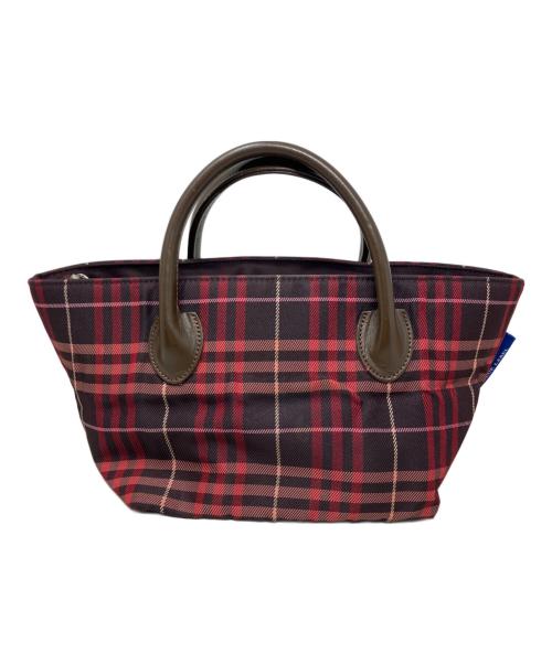 BURBERRY BLUE LABEL（バーバリー ブルー レーベル）BURBERRY BLUE LABEL (バーバリー ブルー レーベル) BURBERRY BLUE LABEL ハンドバッグ ブラウン×レッドの古着・服飾アイテム