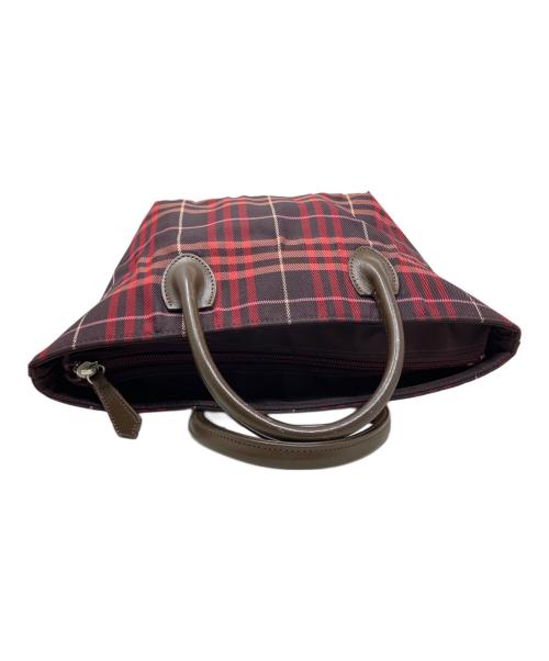BURBERRY BLUE LABEL（バーバリー ブルー レーベル）BURBERRY BLUE LABEL (バーバリー ブルー レーベル) BURBERRY BLUE LABEL ハンドバッグ ブラウン×レッドの古着・服飾アイテム