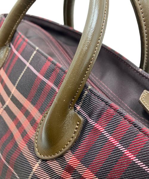 BURBERRY BLUE LABEL（バーバリー ブルー レーベル）BURBERRY BLUE LABEL (バーバリー ブルー レーベル) BURBERRY BLUE LABEL ハンドバッグ ブラウン×レッドの古着・服飾アイテム