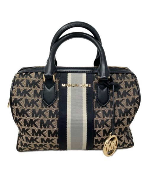 MICHAEL KORS（マイケル・コース）MICHAEL KORS (マイケル・コース) MICHAEL KORS 2WAYバッグ ブラック×ベージュの古着・服飾アイテム