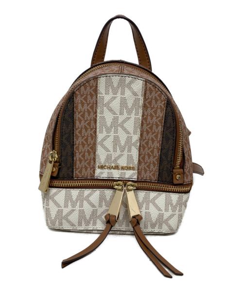 MICHAEL KORS（マイケル・コース）MICHAEL KORS (マイケル・コース) MICHAEL KORS ミニリュック ホワイト×ブラウンの古着・服飾アイテム