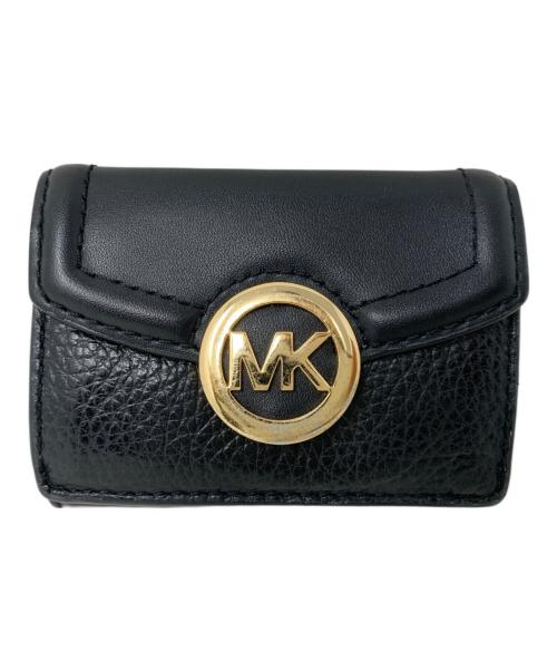 MICHAEL KORS（マイケルコース）MICHAEL KORS (マイケルコース) MICHAEL KORS　3つ折り財布 ブラック×ゴールドの古着・服飾アイテム