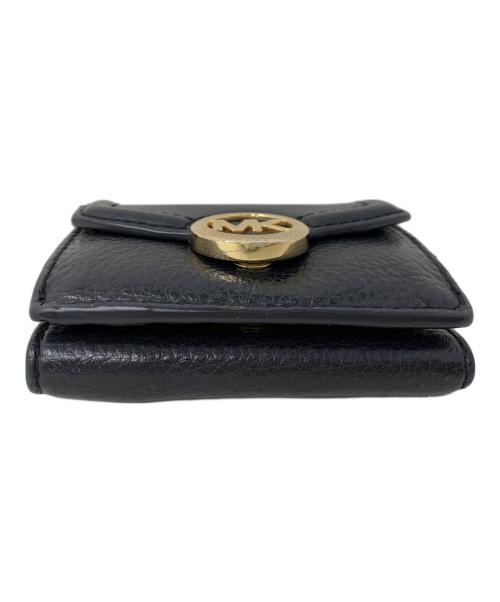 MICHAEL KORS（マイケルコース）MICHAEL KORS (マイケルコース) MICHAEL KORS　3つ折り財布 ブラック×ゴールドの古着・服飾アイテム