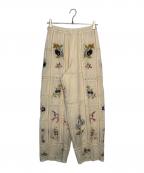 TODAYFULトゥデイフル）の古着「TODAYFUL Embroidery Patchwork Trousers」｜ホワイト