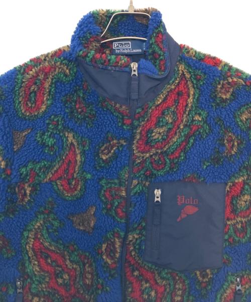 POLO RALPH LAUREN（ポロ・ラルフローレン）POLO RALPH LAUREN (ポロ・ラルフローレン) POLO RALPH LAUREN フリースジャケット ブルー×レッド×グリーン サイズ:Sの古着・服飾アイテム