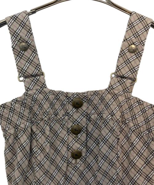 BURBERRY BLUE LABEL（バーバリー ブルー レーベル）BURBERRY BLUE LABEL (バーバリー ブルー レーベル) BURBERRY BLUE LABEL サロペット ベージュ×ピンク サイズ:36の古着・服飾アイテム