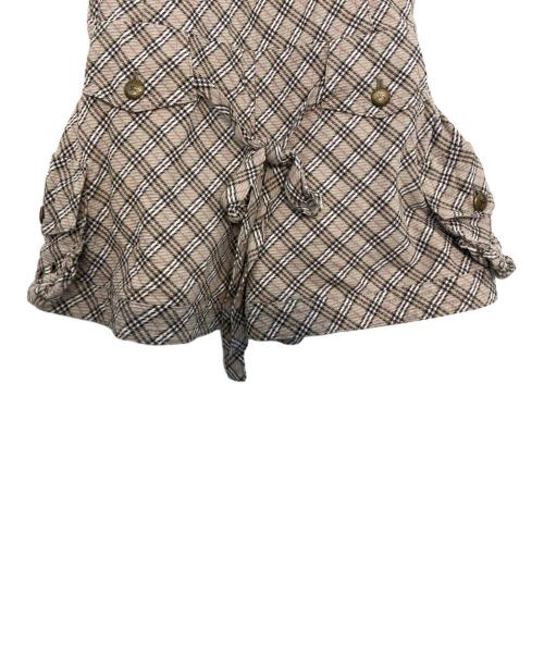 BURBERRY BLUE LABEL（バーバリー ブルー レーベル）BURBERRY BLUE LABEL (バーバリー ブルー レーベル) BURBERRY BLUE LABEL サロペット ベージュ×ピンク サイズ:36の古着・服飾アイテム