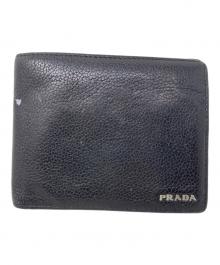 PRADA（プラダ）の古着「PRADA サフィアーノ 2つ折り財布」｜ブラック