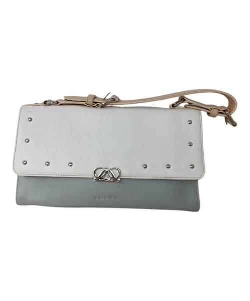 LOEWE（ロエベ）LOEWE (ロエベ) LOEWE ハンドバッグ ホワイト×スカイブルーの古着・服飾アイテム