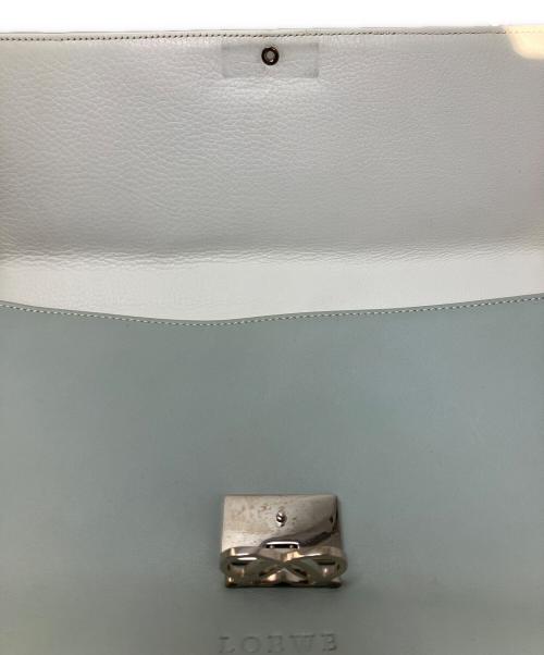 LOEWE（ロエベ）LOEWE (ロエベ) LOEWE ハンドバッグ ホワイト×スカイブルーの古着・服飾アイテム