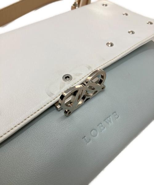 LOEWE（ロエベ）LOEWE (ロエベ) LOEWE ハンドバッグ ホワイト×スカイブルーの古着・服飾アイテム
