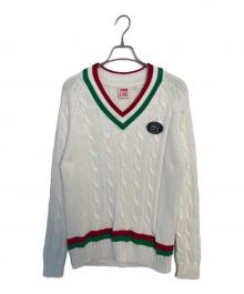 LACOSTE×SUPREME（ラコステ×シュプリーム）の古着「LACOSTE Supreme ニット」｜ホワイト×レッド×グリーン