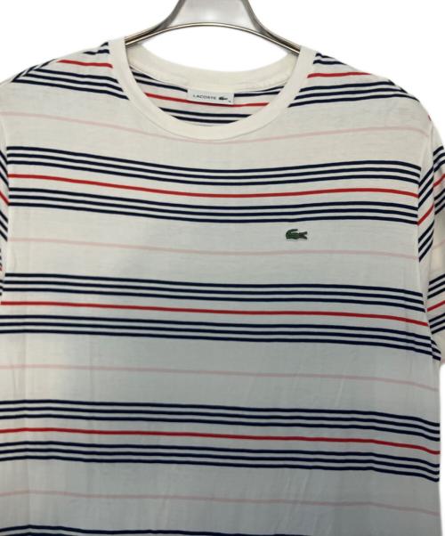 LACOSTE（ラコステ）LACOSTE (ラコステ) LACOSTE 半袖ワンピース ホワイト×ブルー サイズ:Mの古着・服飾アイテム