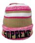 中古・古着 SUPREME (シュプリーム) Supreme ニット帽 ピンク×ベージュ：6000円