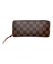 LOUIS VUITTON（ルイ ヴィトン）の古着「LOUIS VUITTON ダミエ・エベヌ ポルトフォイユ・クレマンス ラウンドファスナー財布」｜ブラウン