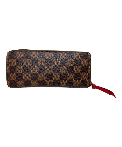 LOUIS VUITTON（ルイ ヴィトン）LOUIS VUITTON (ルイ ヴィトン) LOUIS VUITTON ダミエ・エベヌ ポルトフォイユ・クレマンス ラウンドファスナー財布 ブラウンの古着・服飾アイテム