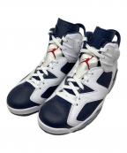NIKEナイキ）の古着「NIKE AIR JORDAN 6 RETRO スニーカー」｜ホワイト×ネイビー