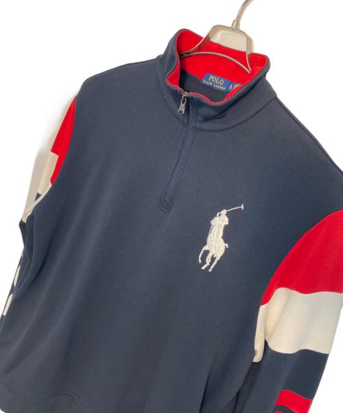 POLO RALPH LAUREN（ポロ・ラルフローレン）POLO RALPH LAUREN (ポロ・ラルフローレン) ハーフジップスウェット ネイビー サイズ:XLの古着・服飾アイテム