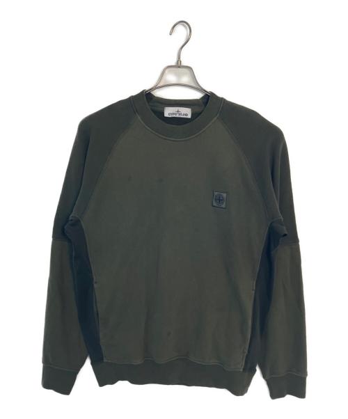 STONE ISLAND（ストーンアイランド）STONE ISLAND (ストーンアイランド) STONE ISLAND ロゴスウェット オリーブ サイズ:Mの古着・服飾アイテム
