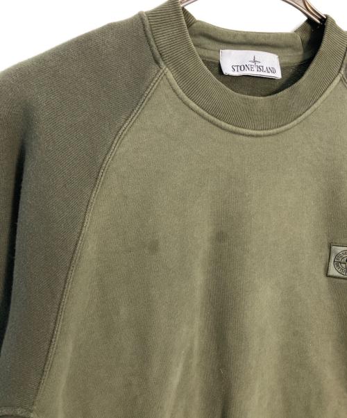 STONE ISLAND（ストーンアイランド）STONE ISLAND (ストーンアイランド) STONE ISLAND ロゴスウェット オリーブ サイズ:Mの古着・服飾アイテム