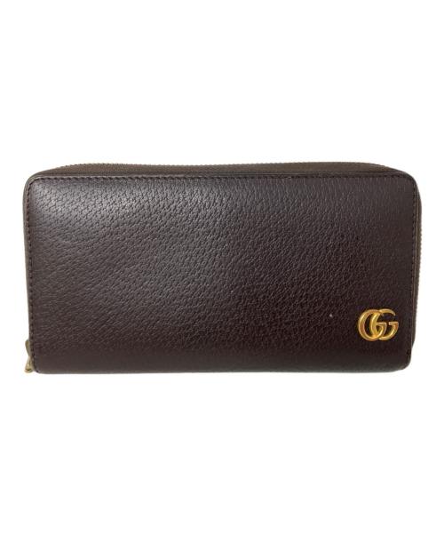 GUCCI（グッチ）GUCCI (グッチ) GUCCI GGマーモント 長財布 ブラウンの古着・服飾アイテム