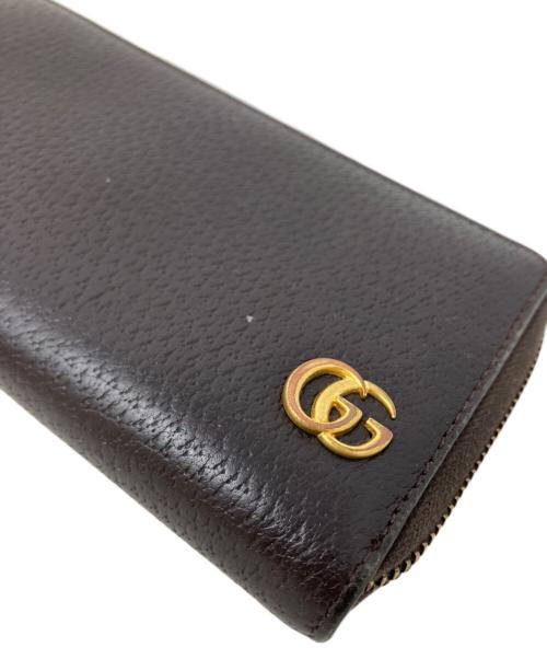 GUCCI（グッチ）GUCCI (グッチ) GUCCI GGマーモント 長財布 ブラウンの古着・服飾アイテム