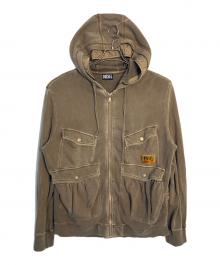 DIESEL（ディーゼル）の古着「DIESEL ジップパーカー」｜ブラウン