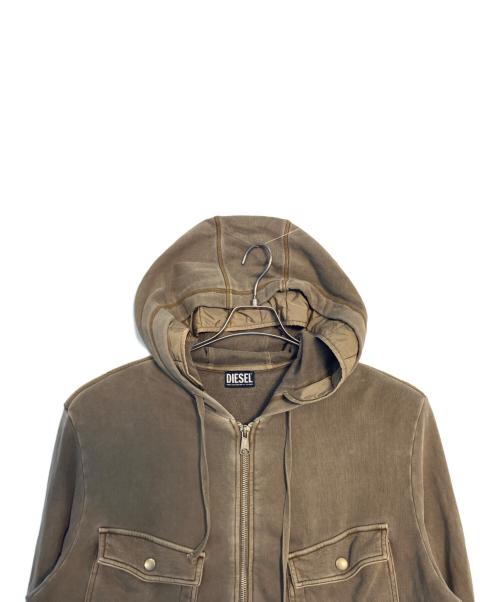 DIESEL（ディーゼル）DIESEL (ディーゼル) DIESEL ジップパーカー ブラウン サイズ:XXLの古着・服飾アイテム