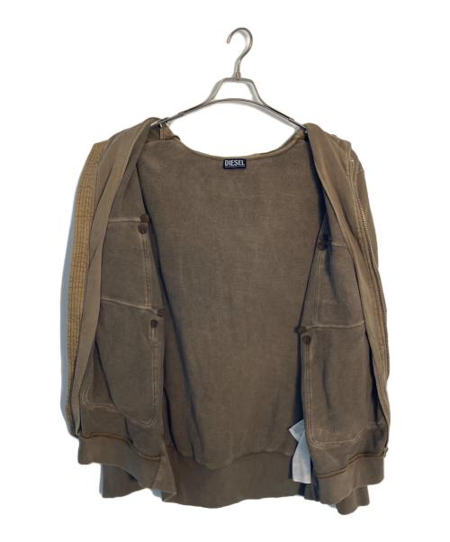 DIESEL（ディーゼル）DIESEL (ディーゼル) DIESEL ジップパーカー ブラウン サイズ:XXLの古着・服飾アイテム