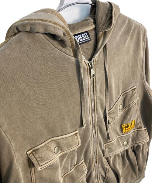 DIESEL（ディーゼル）DIESEL (ディーゼル) DIESEL ジップパーカー ブラウン サイズ:XXLの古着・服飾アイテム