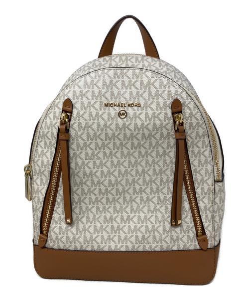 MICHAEL KORS（マイケル・コース）MICHAEL KORS (マイケル・コース) MICHAEL KORS リュック ホワイト×ブラウンの古着・服飾アイテム